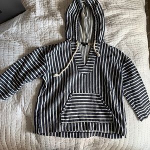 JCREW Striped Baja Beach Hoodie sz M